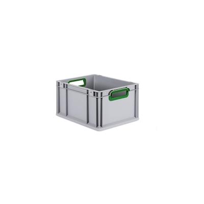PROREGAL Eurobox NextGen Color | HxBxT 22x30x40cm | 20 Liter | Griffe grün offen | Glatter Boden | Eurobehälter, Transportbox, Transportbehälter Image