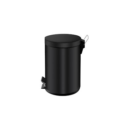Proregal Runder Tretabfallsammler mit herausnehmbaren Kunststoff-Inneneimer | 3 Liter, HxBxT 27x19,5x17cm | Schwarz Image
