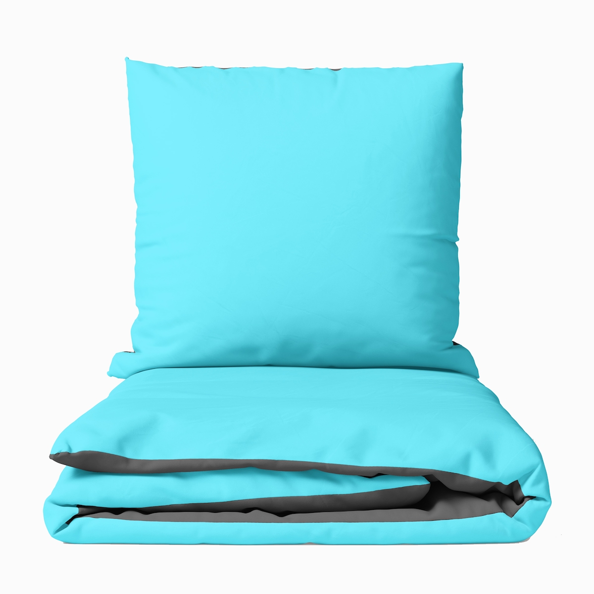 Leonado Vicenti Bettwäsche 155x220 cm Petrol Grau Uni Wendeseite Reißverschluss 2 tlg Image