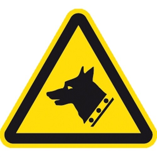 Schild Warnung vor Wachhund ISO 7010, Alu, 200 mm SL Image
