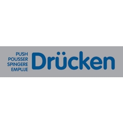 Türschild, Drücken - mehrsprachig, 40 x 160 mm - 160x40x1 mm Kunststoff Image
