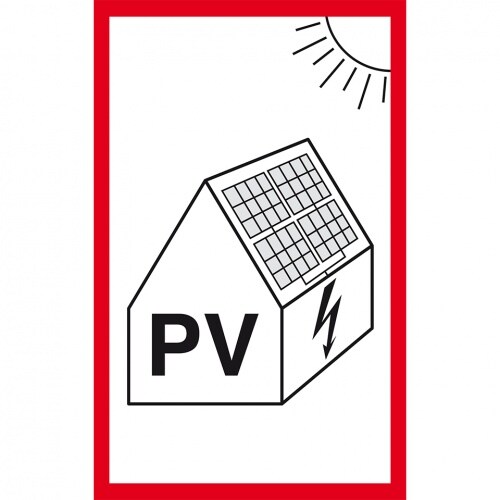 Schild I Hinweisschild Photovoltaikanlage für Feuerwehr, Kunststoff, 200x100mm Image