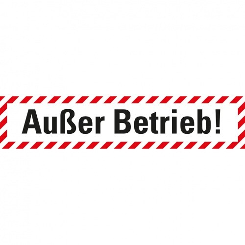 Aufkleber I Wartungsaufkleber Außer Betrieb!, Folie, selbstklebend, 70x15mm, 10/Bogen Image