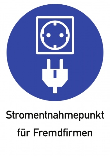Schild Stromentnahmepunkt für Fremdfirmen, Kombischild, Alu, 210x297 mm Image