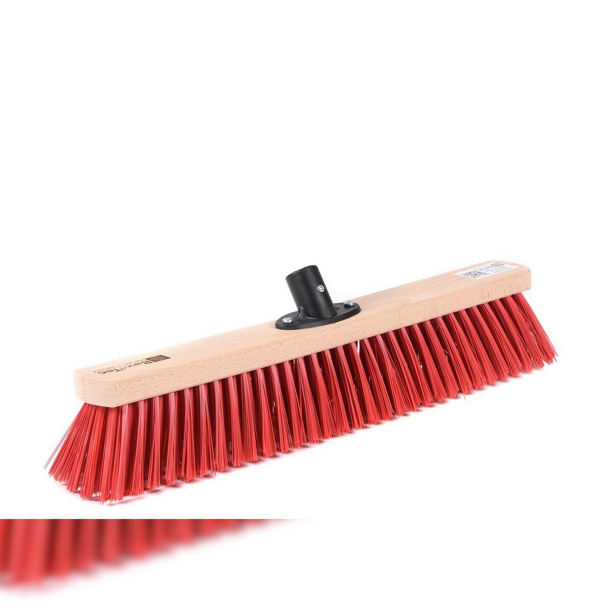 Qualitäts Straßenbesen 50cm Breit mit QuickFix-Stielhalter rote Kunststoff-Borsten Besen Kehrbesen ohne Stiel Image