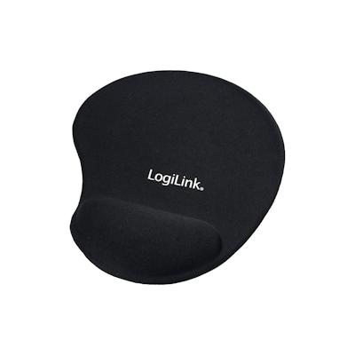 LogiLink Mauspad mit Silikon Gel Handballenauflage, Schwarz