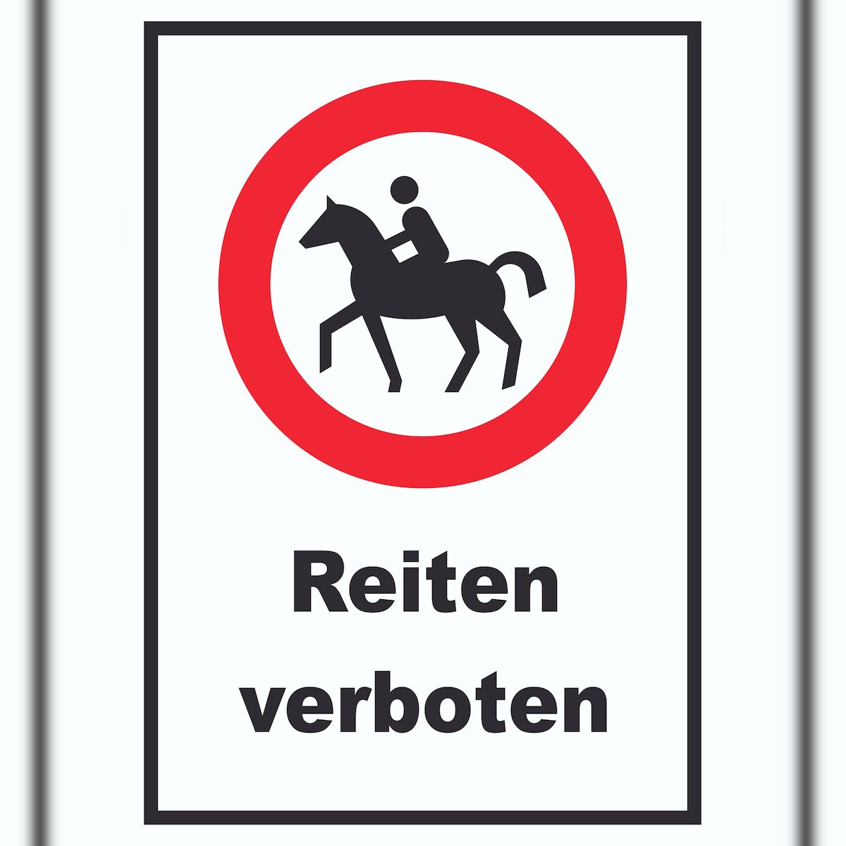Reiten verboten Schild kein Reitweg Keine Pferde A4 (210x297mm) Image