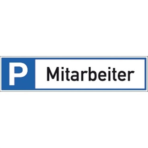 Schild Parkplatzreservierer Mitarbeiter, Alu, 460x110 mm Image