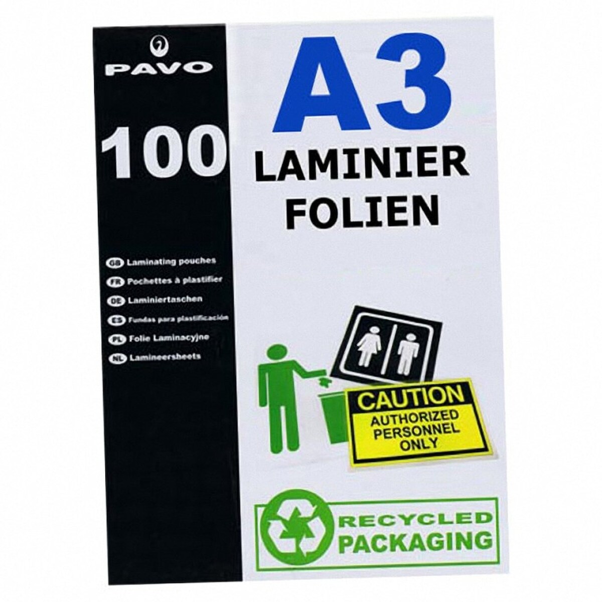 100x PAVO Laminierfolien A3 303 x 426mm 2x 75/80 mic Hochglanz Image