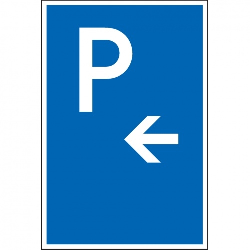 Schild I Parkplatzschild mit Pfeil links, Kunststoff, 250x400mm Image