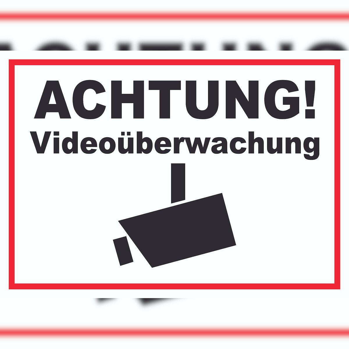 Achtung Videoüberwachung Kameraüberwachung Schild A6 Rückseite selbstklebend Image
