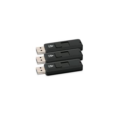 V7 USB-Flash-Laufwerk 4 GB USB 2.0 Schwarz Packung mit 3