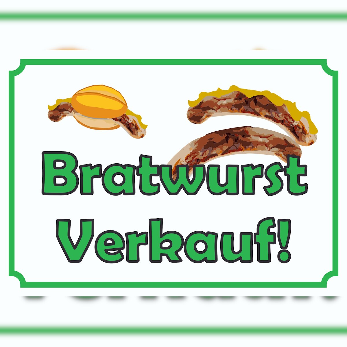 Bratwurst Verkaufsschild Schild A4 Rückseite selbstklebend Image