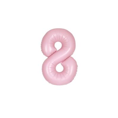 XL Folienballon rosa matt Zahl 8
