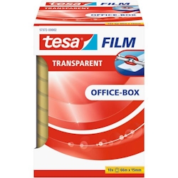 tesa Klebeband tesafilm Office-Box Transparent 15 mm (B) x 66 m (L) PP (Polypropylen) 10 Rollen Image