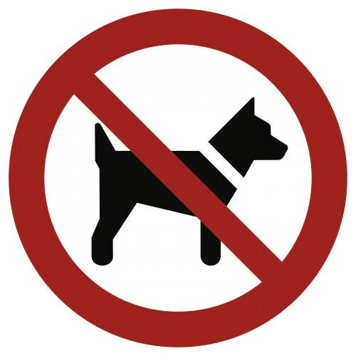 Schild Mitführen von Hunden verboten ISO 7010, Alu, 1,8 mm, Ø 200 mm Image
