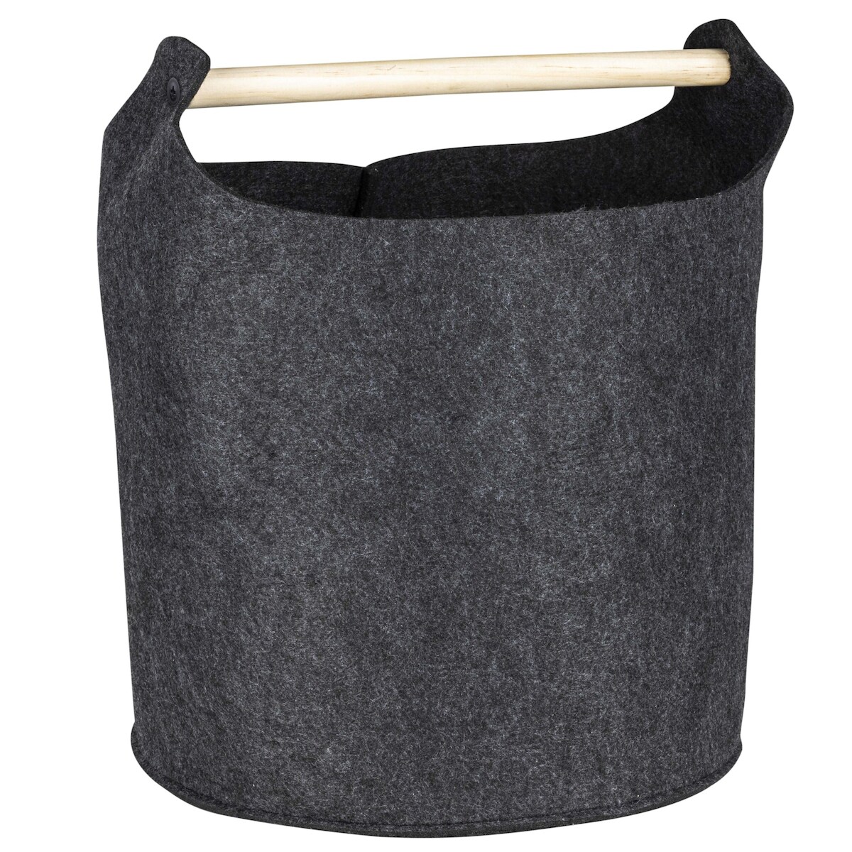 Haushalt International Kaminholzkorb Filzkorb mit Holzgriff 41201