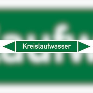Rohrleitungskennzeichen Kreislaufwasser - 100x15 mm Folie selbstklebend Image
