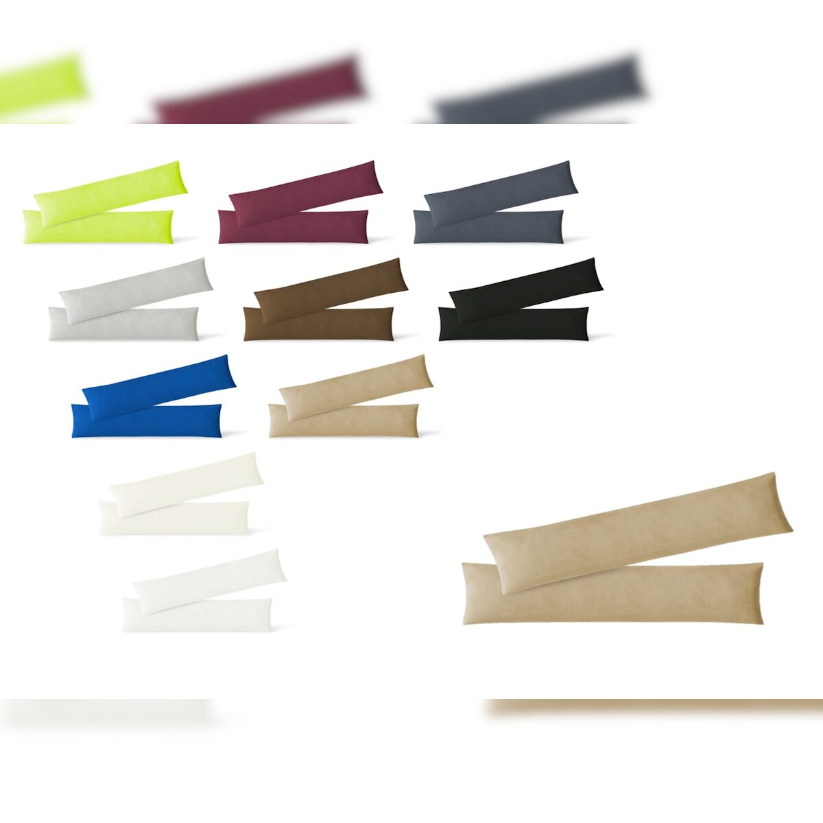 EXKLUSIV HEIMTEXTIL Jersey Kissenbezug Hülle 2 Sparpack Set mit Reißverschluss hochwertige Qualität 40 x 145 cm sand Image