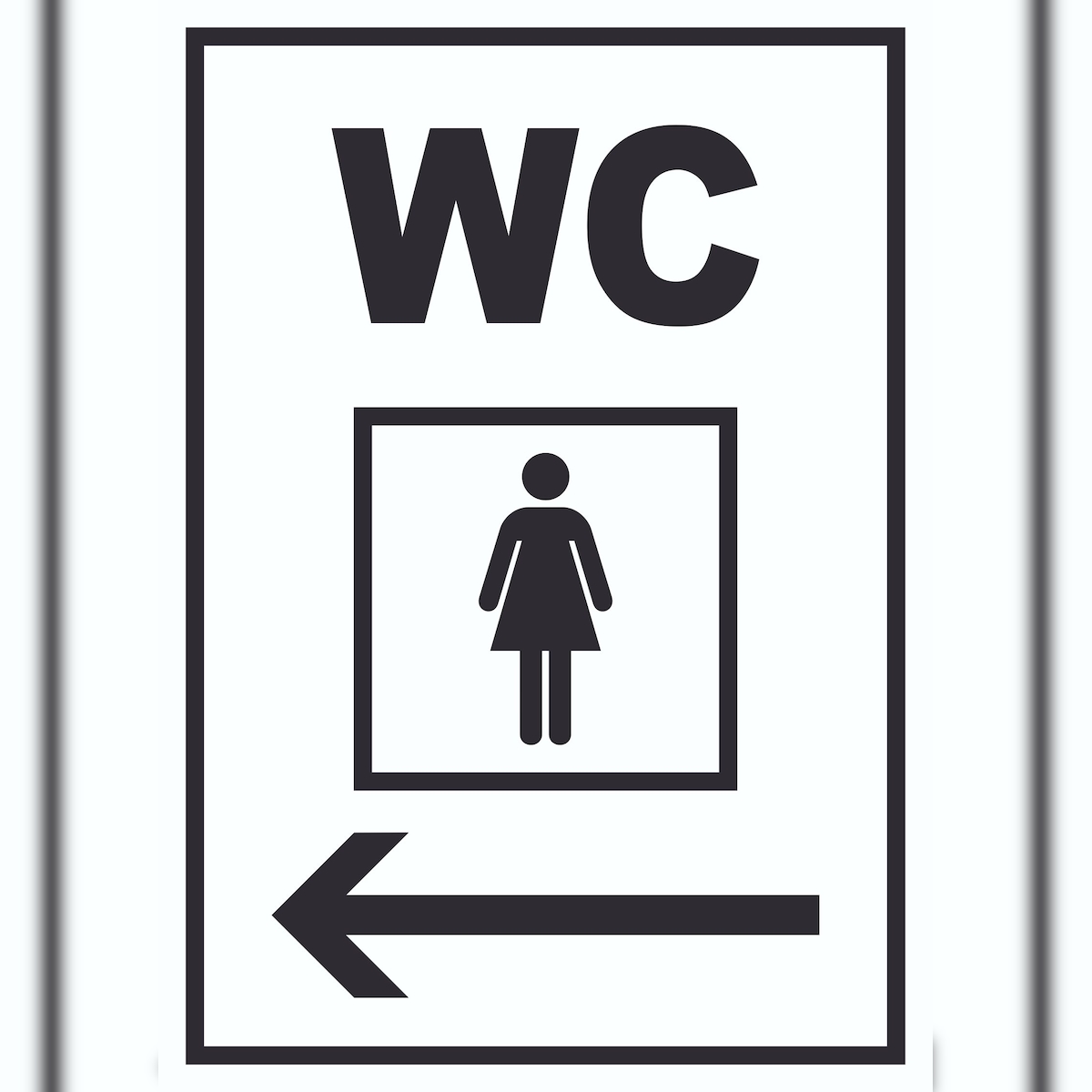 WC Damen links Schild A4 Rückseite selbstklebend Image