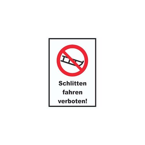 Schlitten fahren verboten Schild A5 (148x210mm)