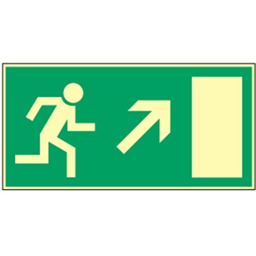 Aufkleber Rettungsweg rechts aufwärts, BGV A8 (E13), Folie, nachl., 160-mcd, 297x148 mm Image