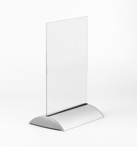 Tischaufsteller BOW-A4, Aluminium silber/PVC für DIN A4 Image