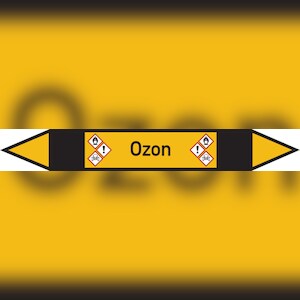 Rohrleitungskennzeichnung, Ozon - 100x15 mm Folie selbstklebend Image
