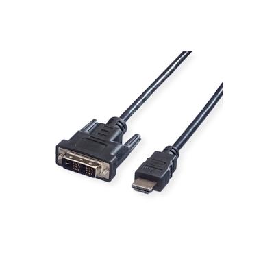 VALUE Kabel DVI (18+1) ST - HDMI ST, schwarz, 2 m