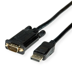 ROLINE Kabel DisplayPort-VGA, DP ST - VGA ST, schwarz, 5 m Image