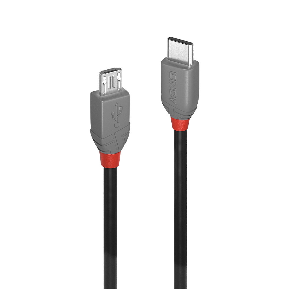 Lindy 36891 Lindy USB 2.0 Kabel Typ C/Micro-B Anthra Line M/M 1m Image