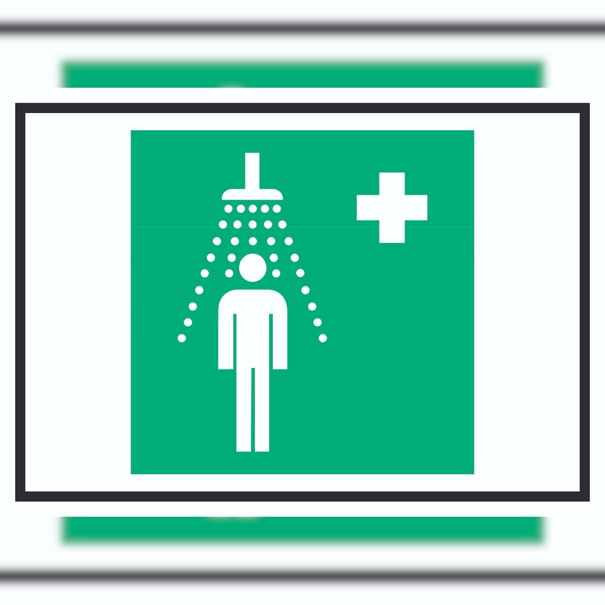 Notdusche Symbol Schild A5 Rückseite selbstklebend Image