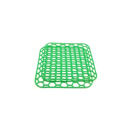 Spülbeckeneinlage grün quadratisch 2er Set 28x28cm Abtropfmatte Kühlschrankeinlage Antirutschmatte