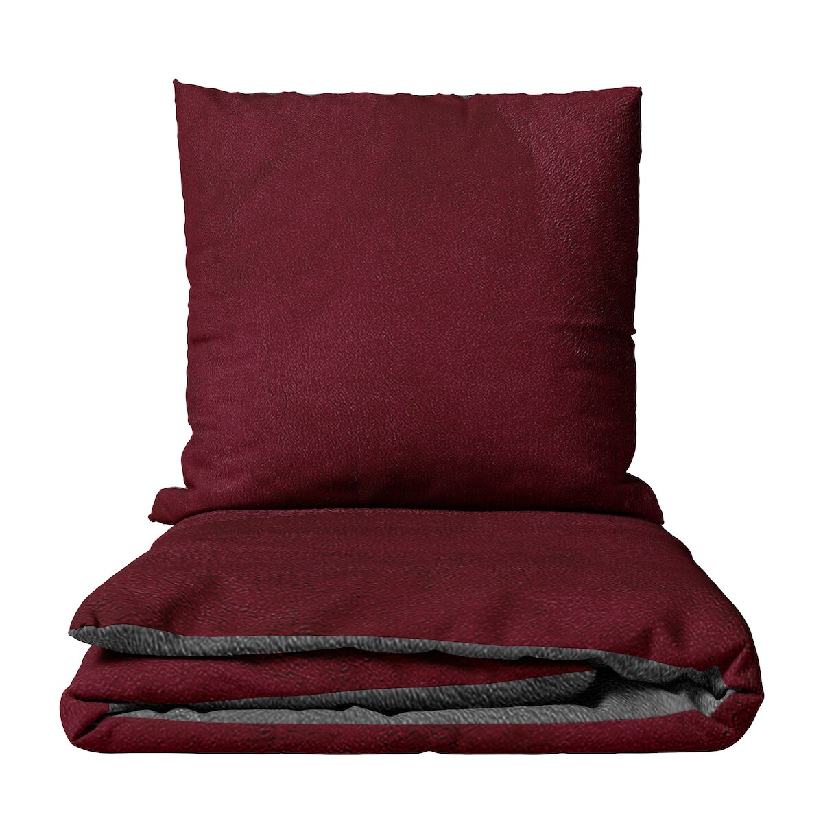 Leonado Vicenti Bettwäsche 135x200 cm Fleece Bordeaux Anthrazit Wendeseite Winter warm Image