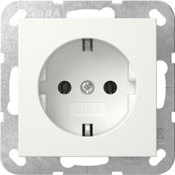 Gira System 55 Steckdose, 1f, reinweiß, matt, Unterputz, Steckdose CEE 7/3 (Typ F), IP20, 446627