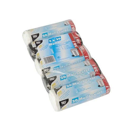 Starpak 100 Müllbeutel, HDPE 30 l 60 cm x 50 cm farbig sortiert Image