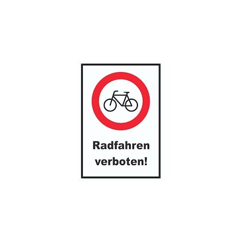 Radfahren verboten Schild keine Fahrräder A3 (297x420mm)