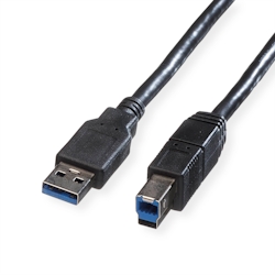ROLINE USB 3.2 Gen 1 Kabel, Typ A-B, schwarz, 0,8 m Image