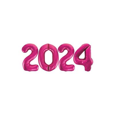 Folienballon 2024 pink Silvester XL Ballon