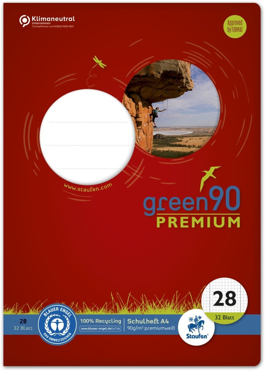 Heft - LIN28, A4, 32 Blatt, 90 g/qm, 5 mm kariert mit Randlinien Image