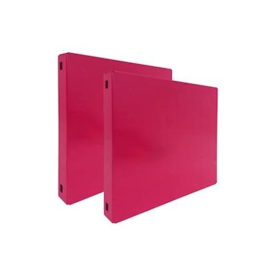 PROREGAL Memoboard Doppelpack Metal geschlossen | HxBxT 30x30x3,5cm | Rosa | Magnettafel Wandtafel Trägersystem