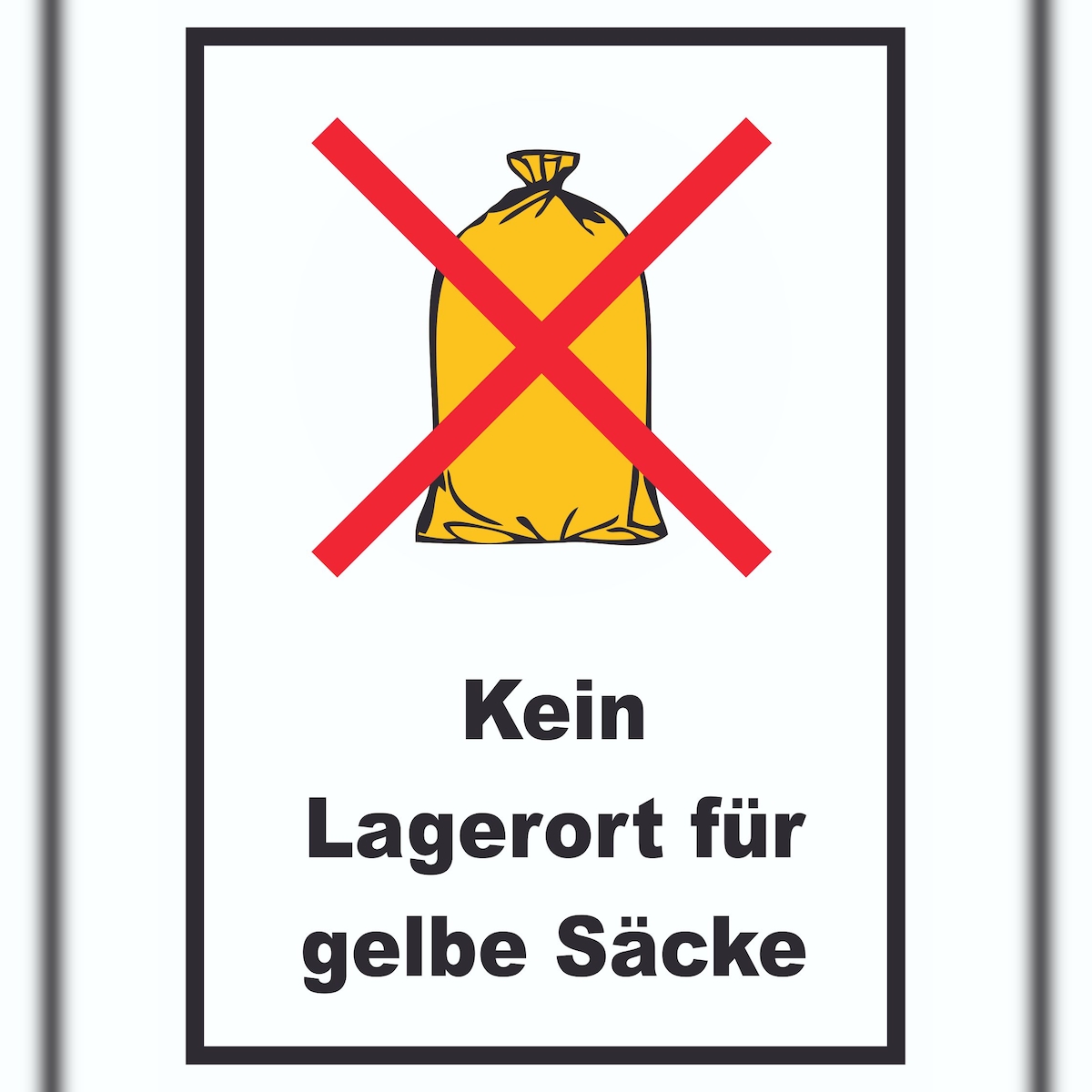 Kein Lagerort für Gelbe Säcke Schild A5 (148x210mm) Image