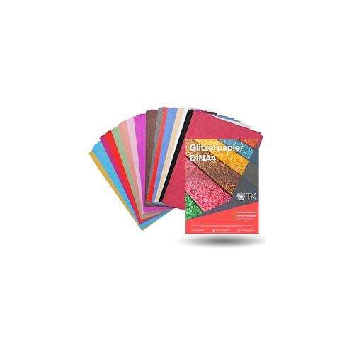 50x Blatt Glitzerpapier Glitterpapier 250 g/m² – A4 Kopierpapier / Druckerpapier / Bastelpapier