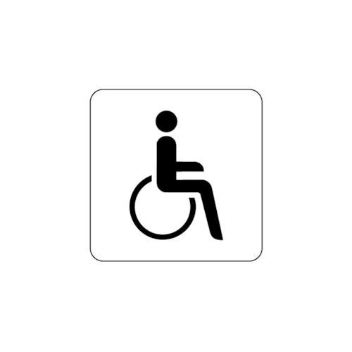 Schild Piktogramm WC Behinderte/barrierefrei, Kunststoff, 160×160 mm