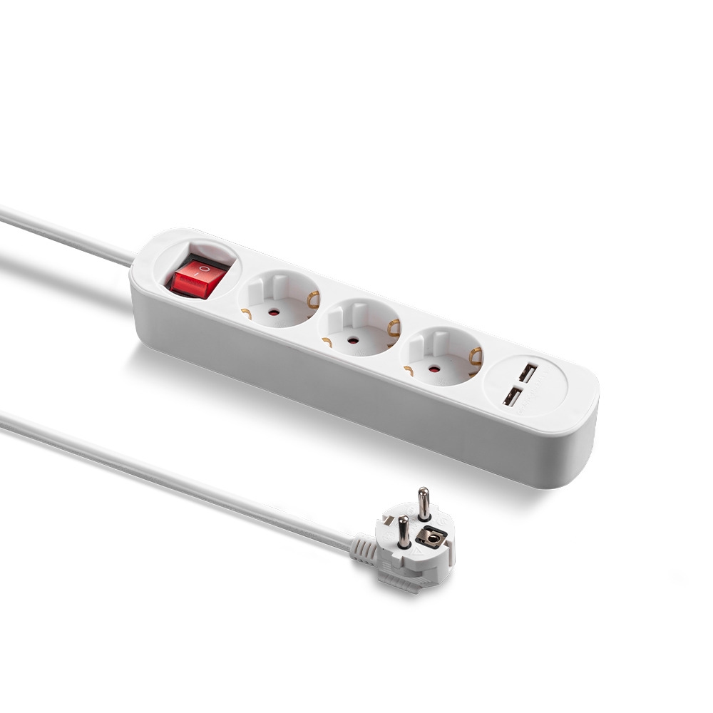 TROTEC Steckdosenleiste PVH3 mit 2 USB-Ladebuchsen | Langes 1,5 m Kabel Image