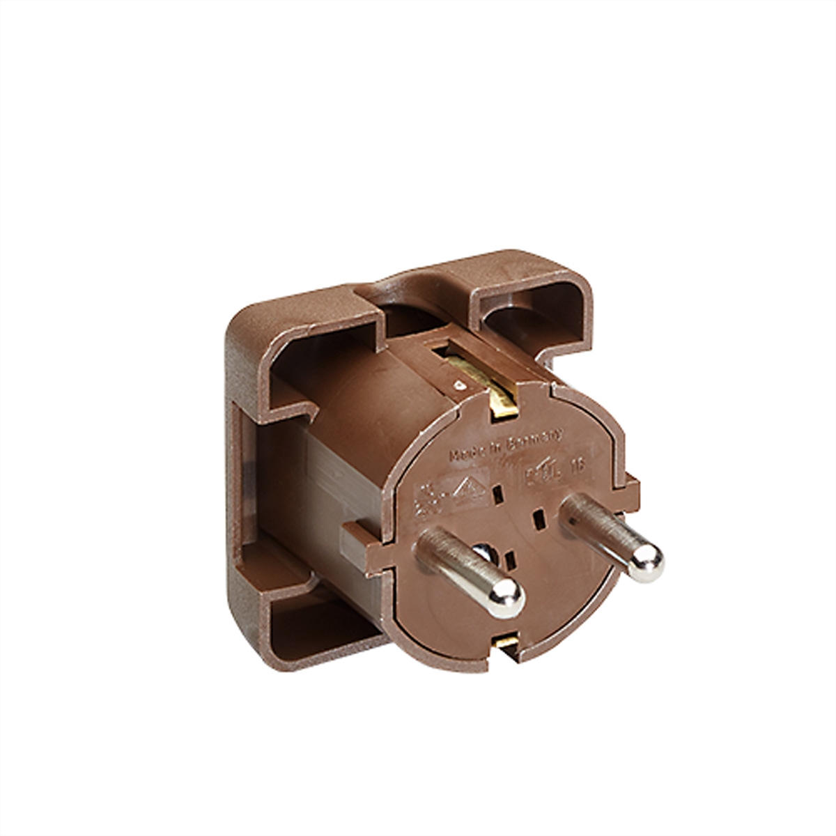 BACHMANN Schutzkontaktstecker, braun flache Ausführung, montierbar Image