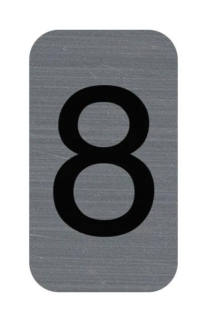 Exacompta 67188E 1x Hinweisschild selbstklebend, Aluminiumoptik, Zahl 8 2,5x4,4 cm - Grau Image