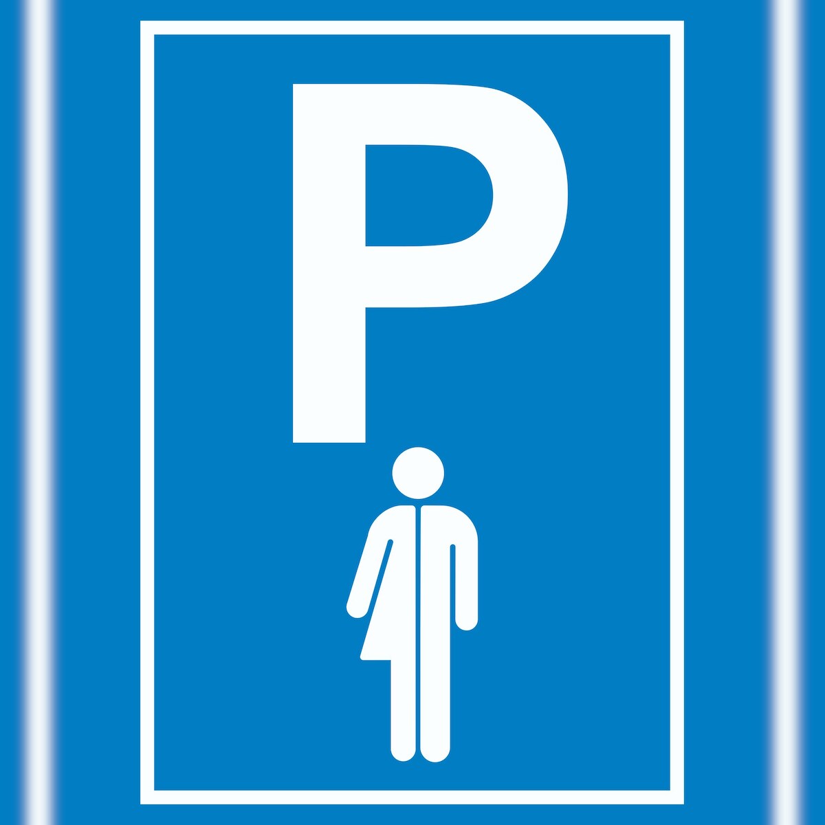 Parkplatz Transgender Schild A5 Rückseite selbstklebend Image