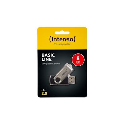 Intenso Speicherstick USB Drive 2.0, 8 GB, Basic Line, drehbarer Metallbügel zum Verschließen