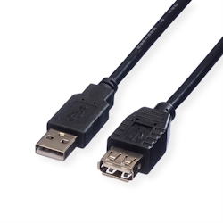 ROLINE USB 2.0 Kabel, Typ A-A, ST/BU, schwarz, 1,8 m Image